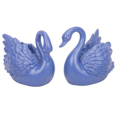 CISNES DECORATIVO DE RESINA 2PZS AZUL