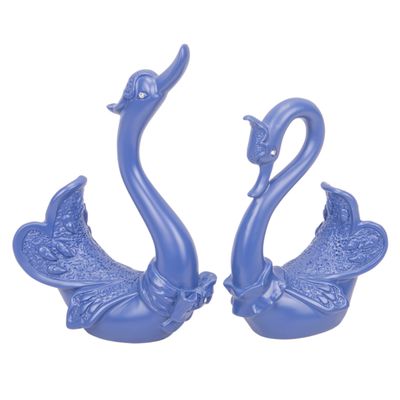CISNES DECORATIVO DE RESINA 2PZS AZUL