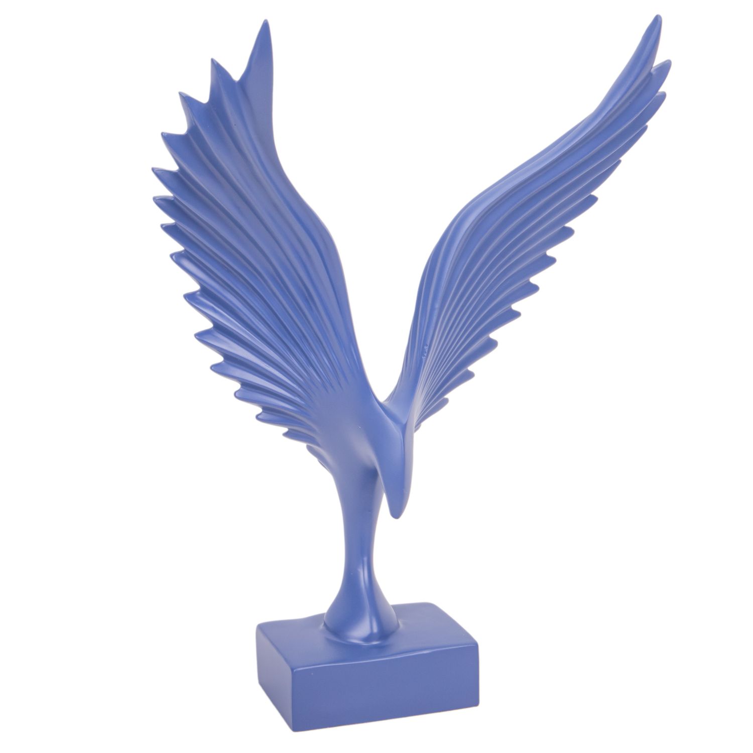 ESTATUA DECORATIVA DE AVE EN RESINA 33 CM AZUL