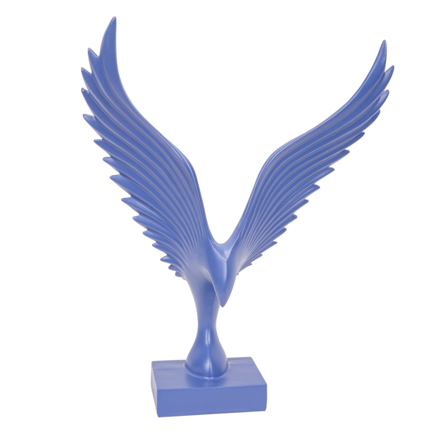ESTATUA DECORATIVA DE AVE EN RESINA 46 CM AZUL