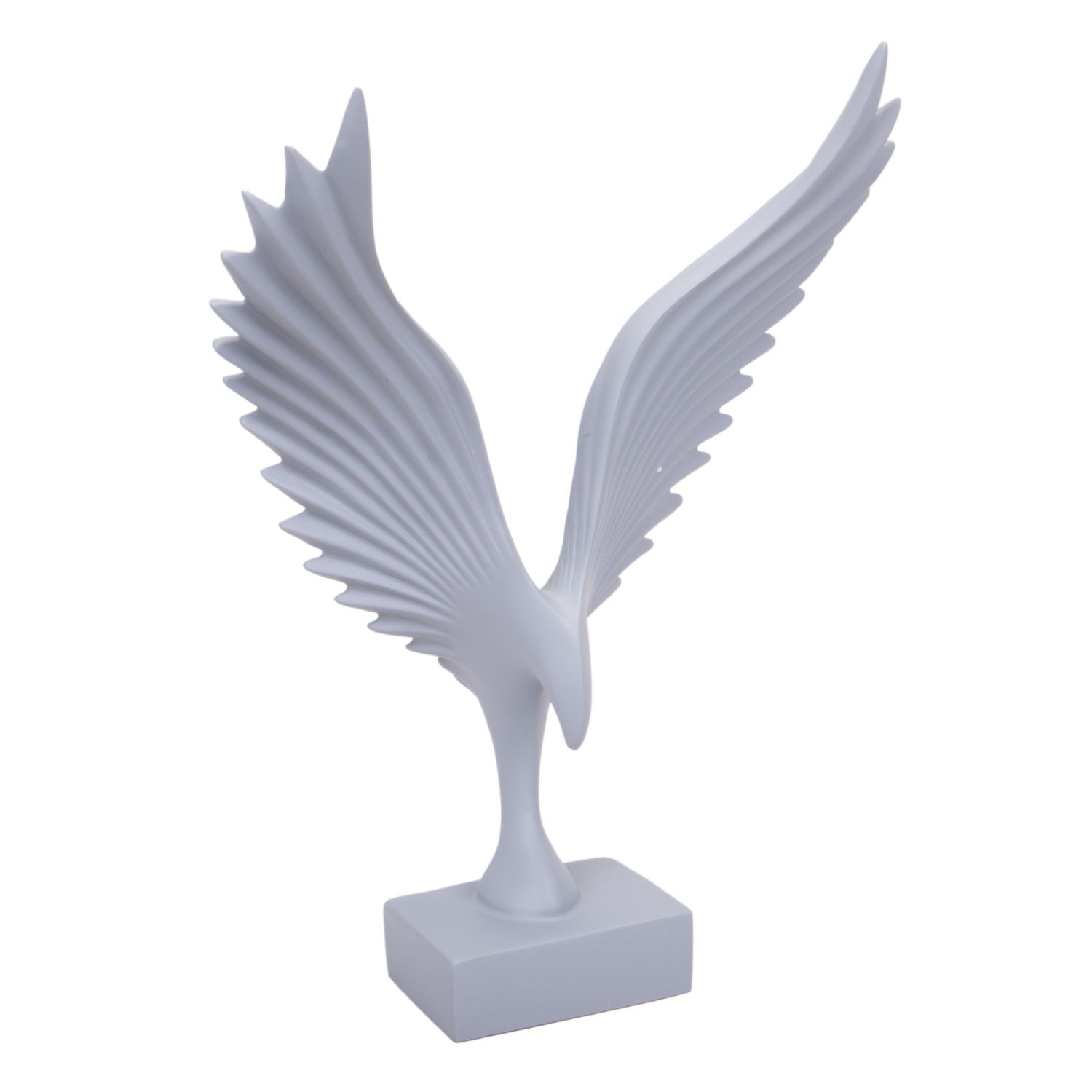 ESTATUA DECORATIVA DE AVE EN RESINA 33 CM GRIS