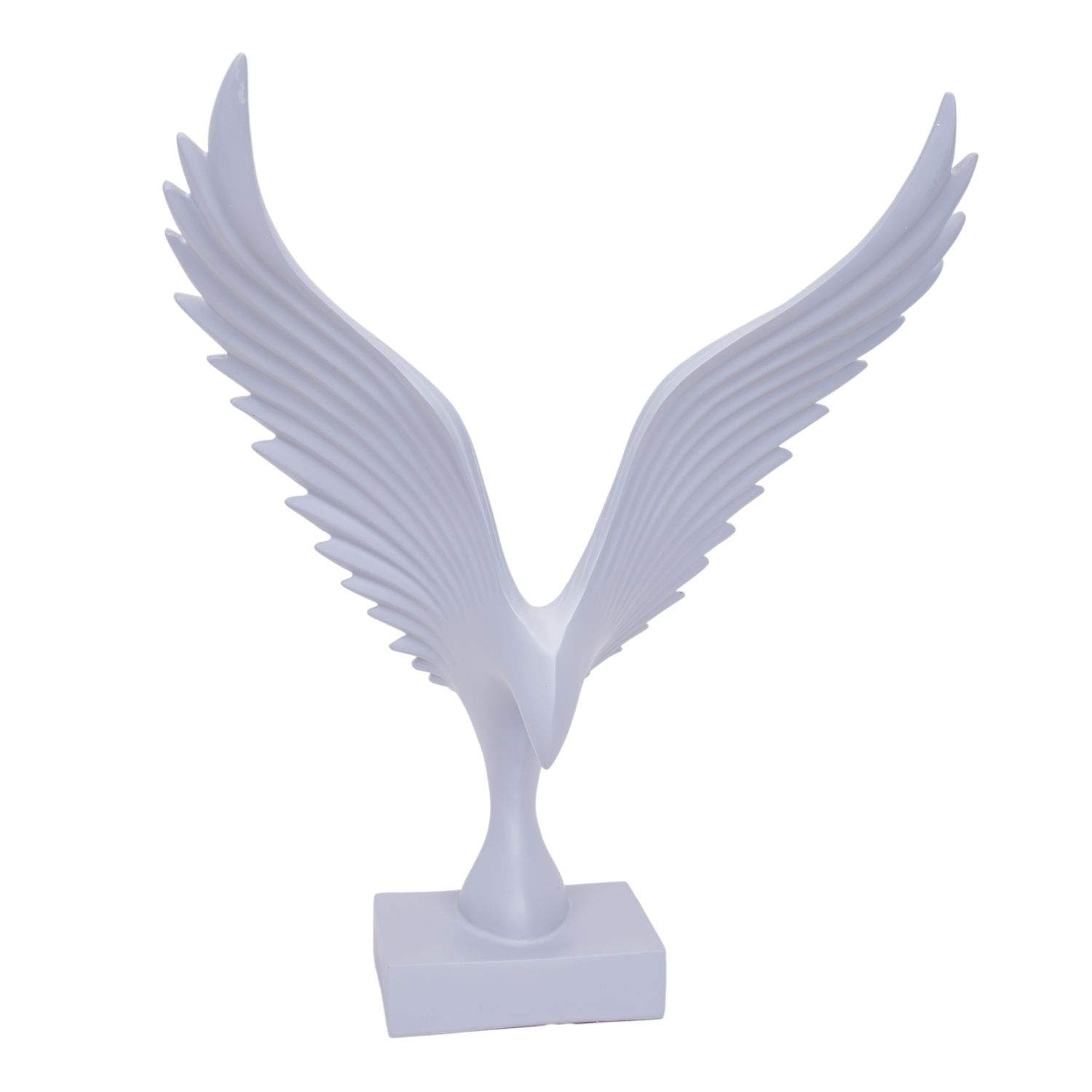 ESTATUA DECORATIVO DE AVE EN RESINA 46 CM GRIS