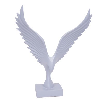 ESTATUA DECORATIVO DE AVE EN RESINA 46 CM GRIS