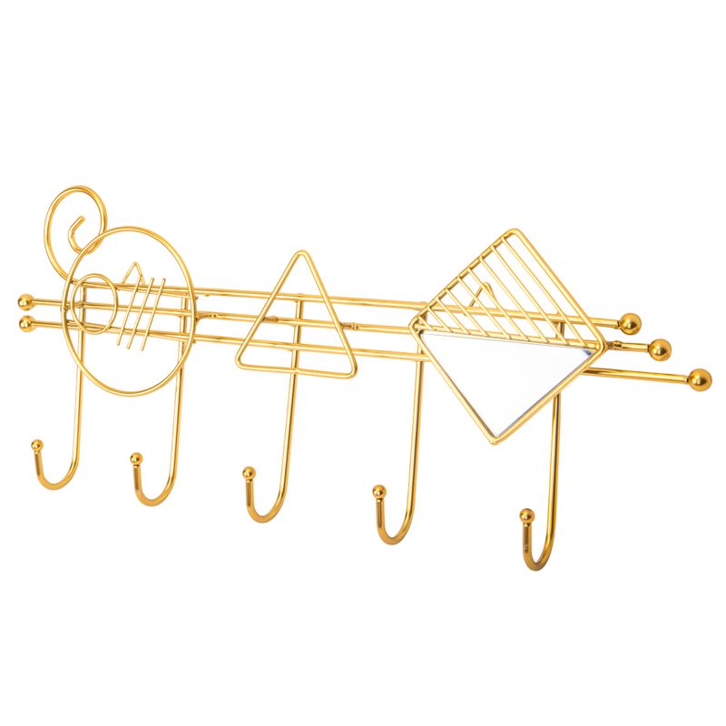 GANCHO DE HIERRO GEOMÉTRICO 48X20 CM DORADO