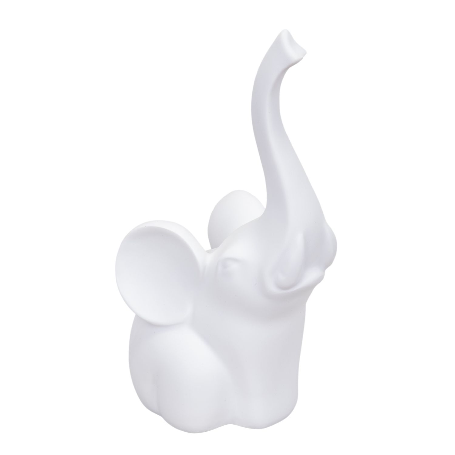 ESTATUA DE  ELEFANTE DECORATIVA RESINA 25 CM BLANCO