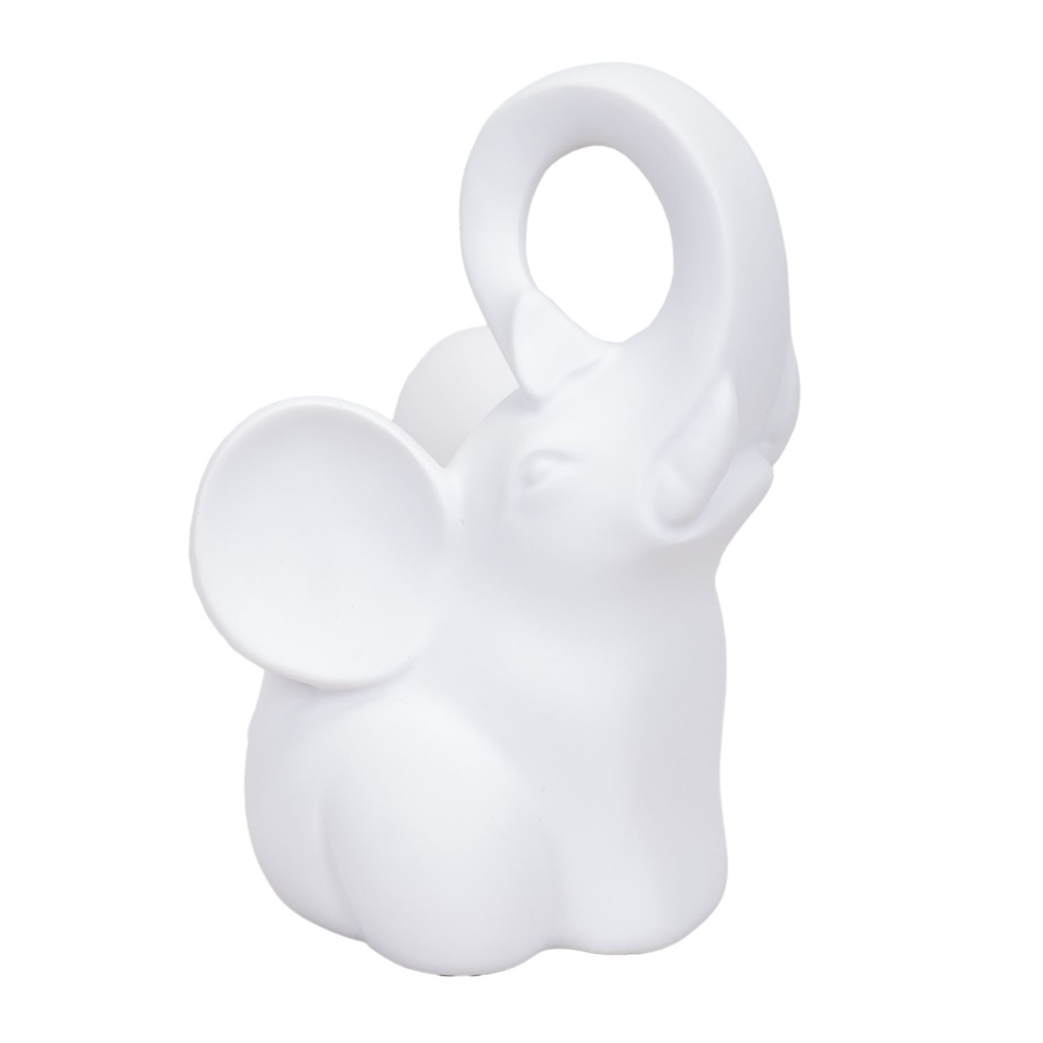 ESTATUA DE ELEFANTE DECORATIVA RESINA 19 CM BLANCO