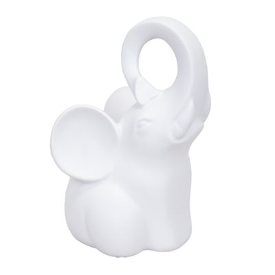 ESTATUA DE ELEFANTE DECORATIVA RESINA 19 CM BLANCO
