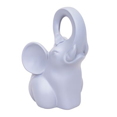 ESTATUA DE ELEFANTE DECORATIVA RESINA 19 CM GRIS
