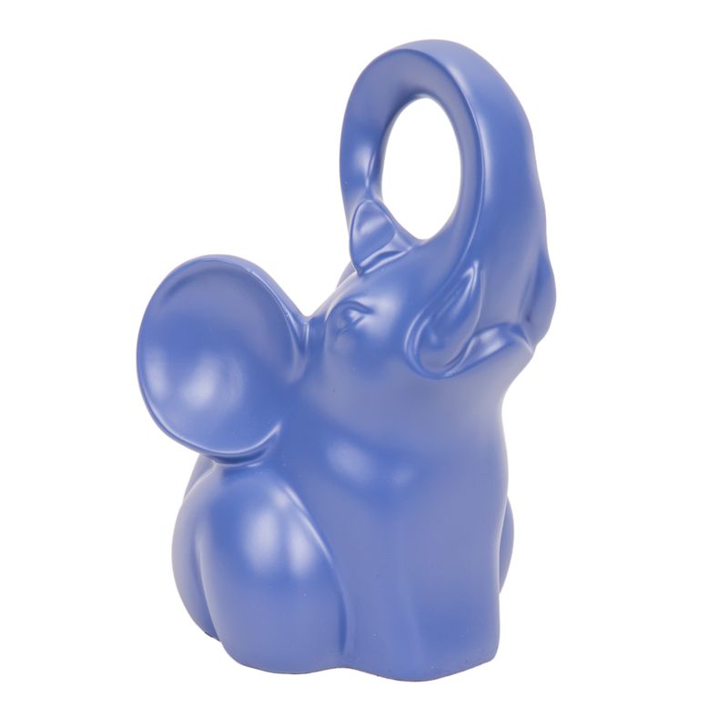 ESTATUA DE ELEFANTE DECORATIVA RESINA 19 CM AZUL
