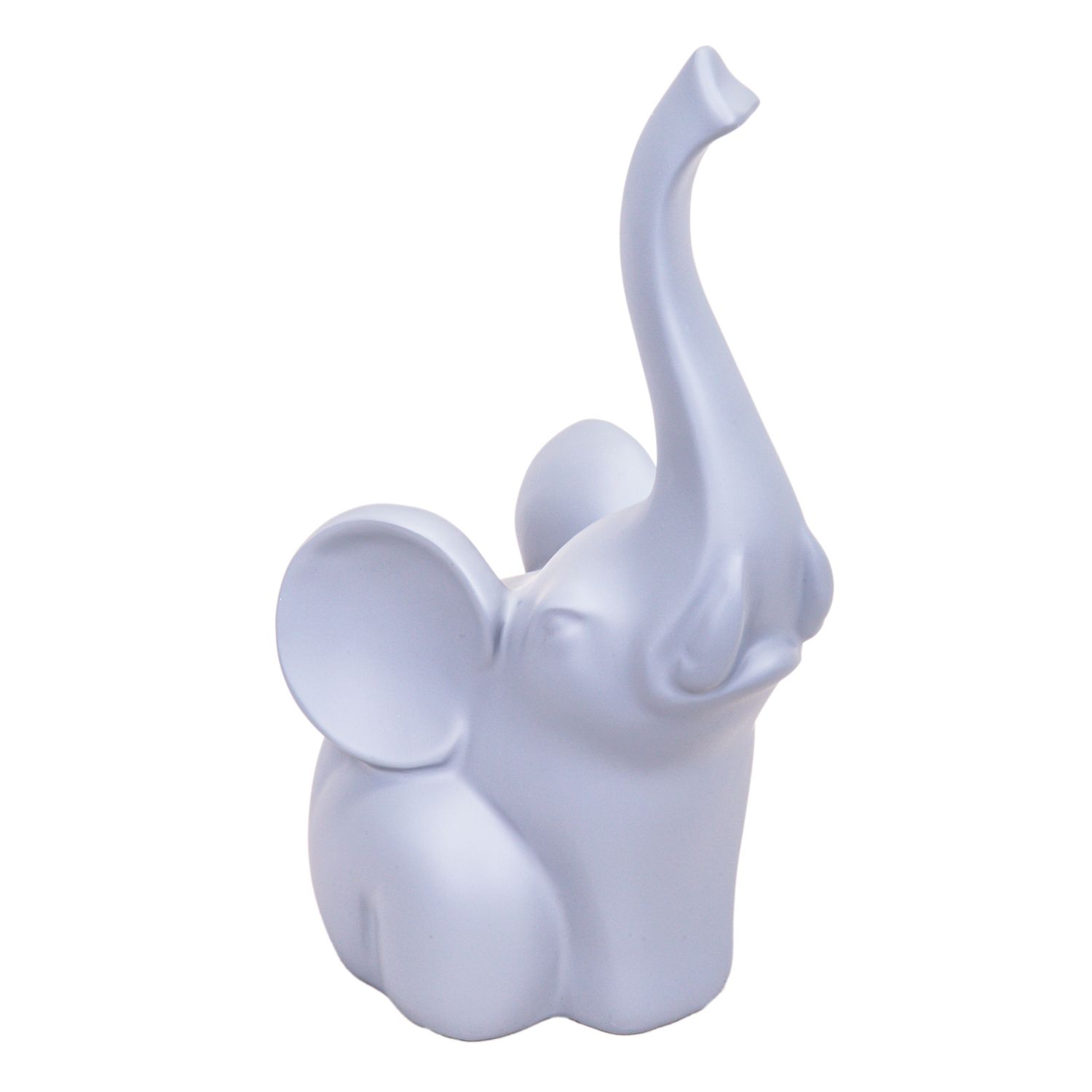 ESTATUA DE ELEFANTE DECORATIVA RESINA 25 CM GRIS