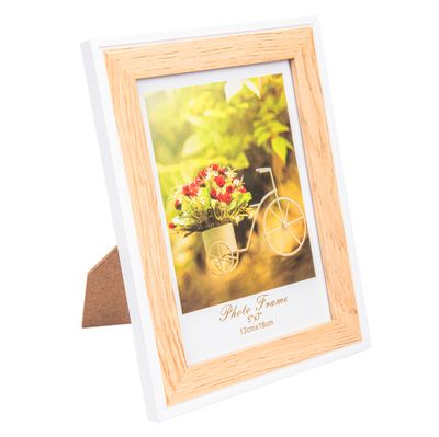 MARCO DE FOTOS NÓRDICO 13X18CM - MADERA Y BLANCO