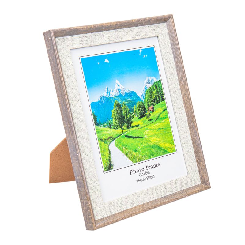 MARCO DE FOTOS NATURAL 15X20CM - CREMA Y MADERA