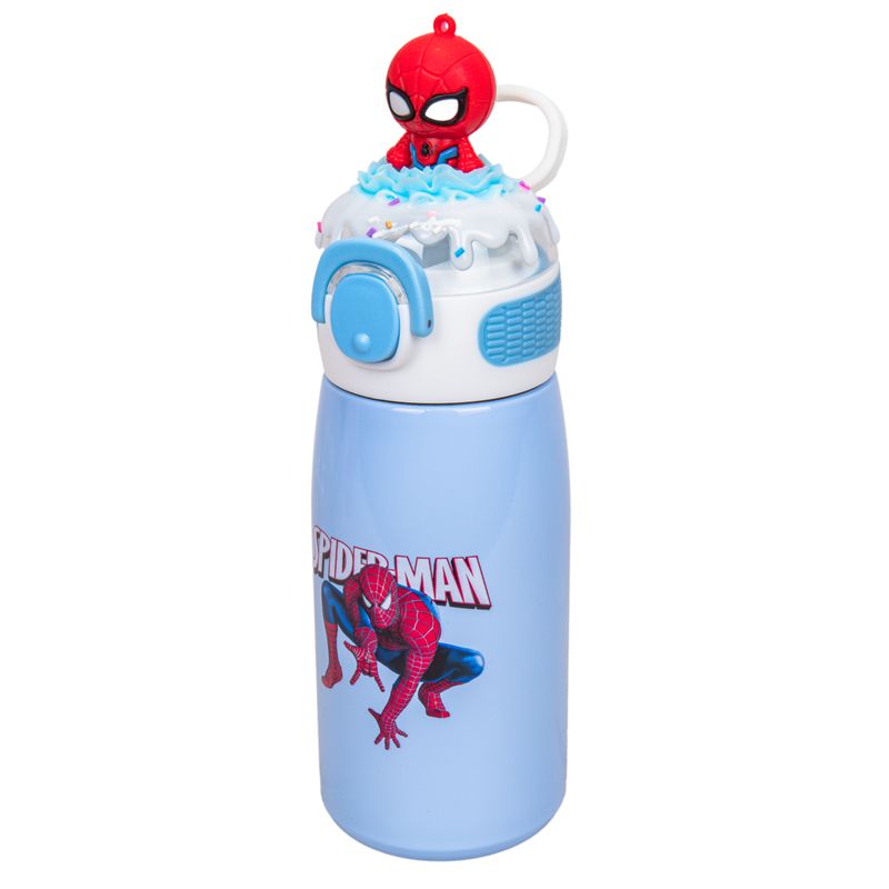 BOTELLA DE AGUA TÉRMICA INFANTIL SPIDER MAN 470 ML CELESTE
