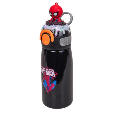 BOTELLA DE AGUA TÉRMICA INFANTIL SPIDER MAN 470 ML NEGRO