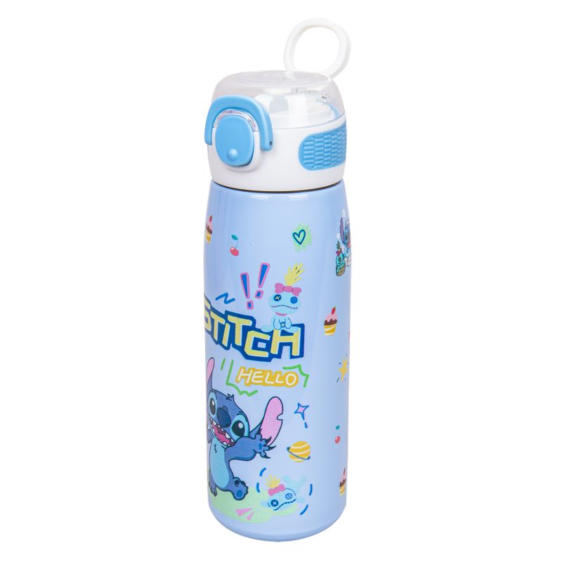 BOTELLA DE AGUA TÉRMICA INFANTIL STITCH 600 ML CELESTE