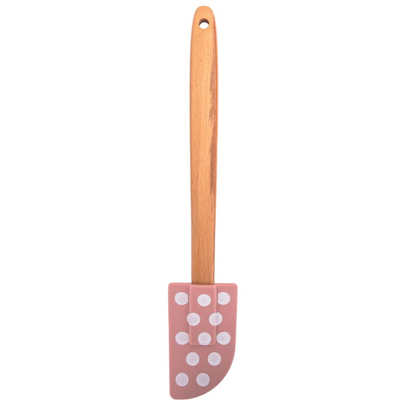 ESPÁTULA PARA REPOSTERIA DE SILICONA ROSA CON MOTA