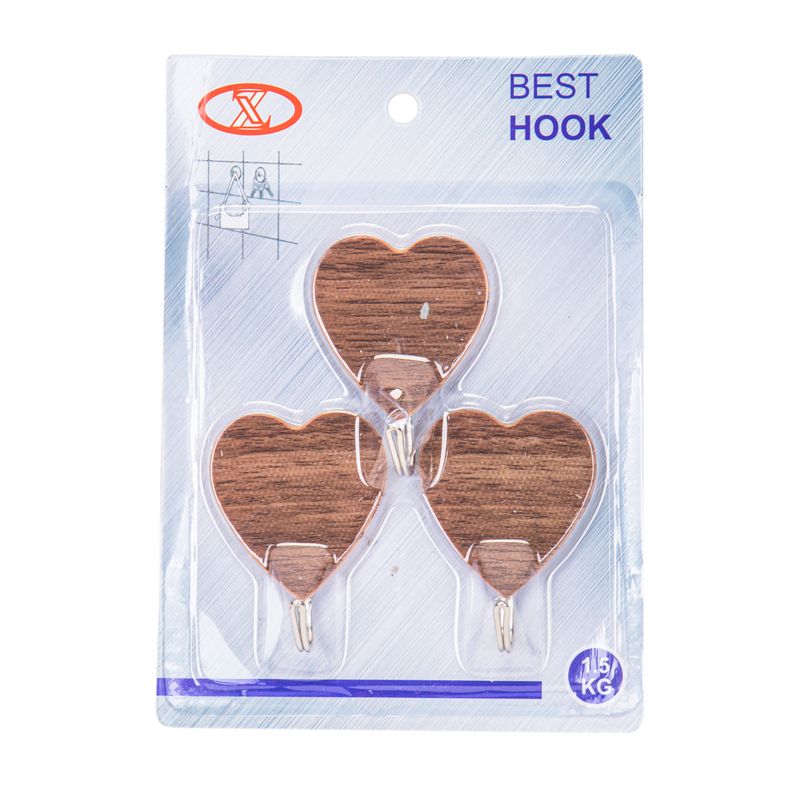 2X1 GANCHOS ADHESIVOS DECORATIVOS EN FORMA DE CORAZÓN