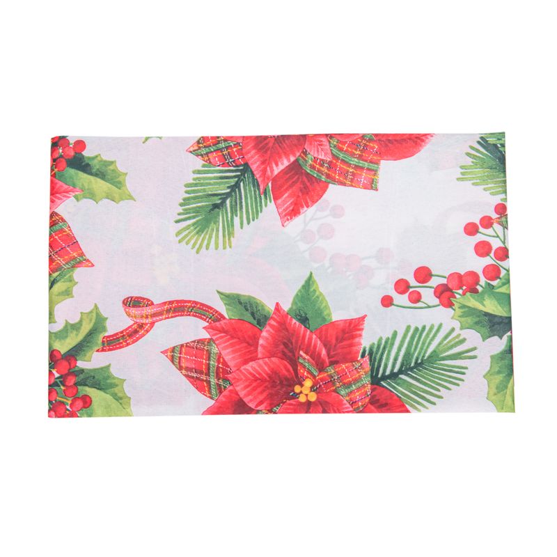 MANTEL NAVIDEÑO RECTANGULAR 150X250 CM BLANCO ESTAMPADO