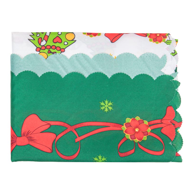 MANTEL NAVIDEÑO RECTANGULAR 150X220 CM BLANCO ESTAMPADO