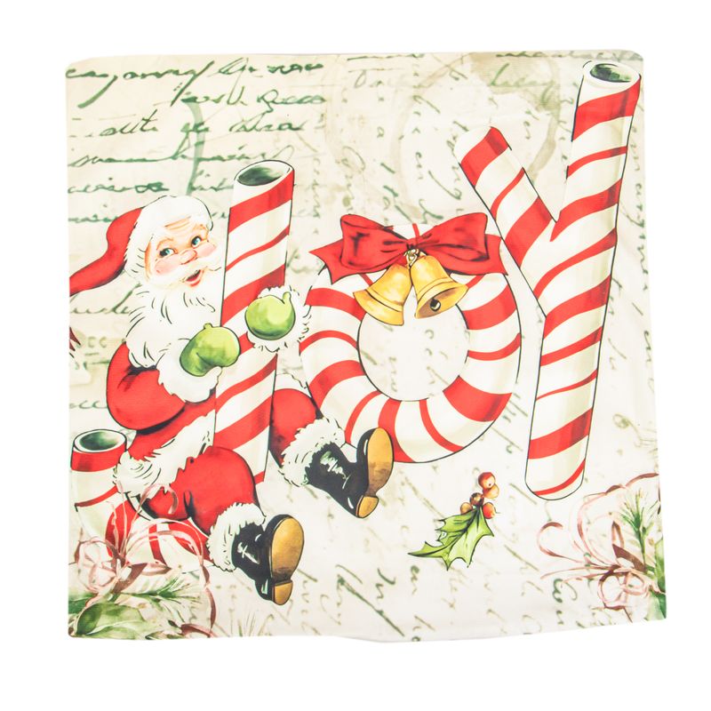 FUNDA DE ALMOHADA NAVIDEÑA 43X43CM CON DISEÑO PAPA NOEL