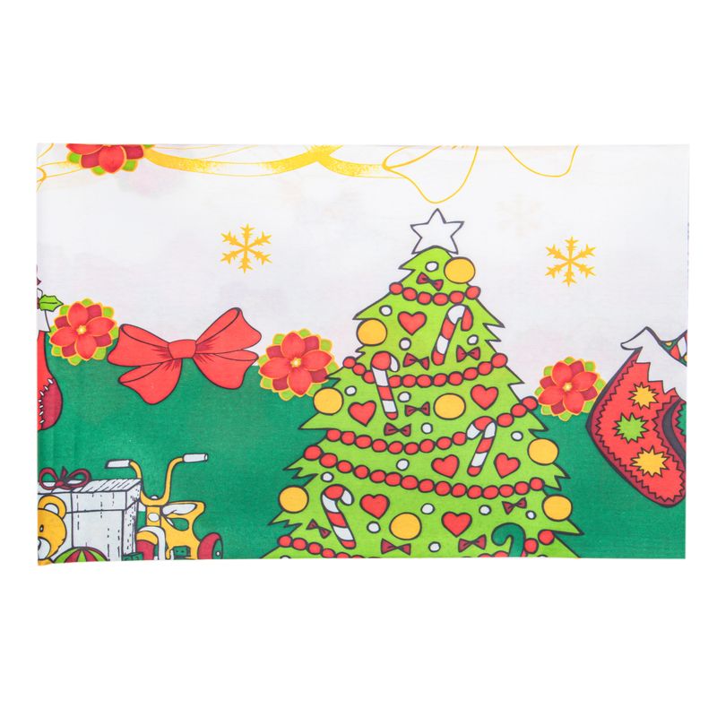 MANTEL NAVIDEÑO RECTANGULAR 150X250 CM BLANCO ESTAMPADO