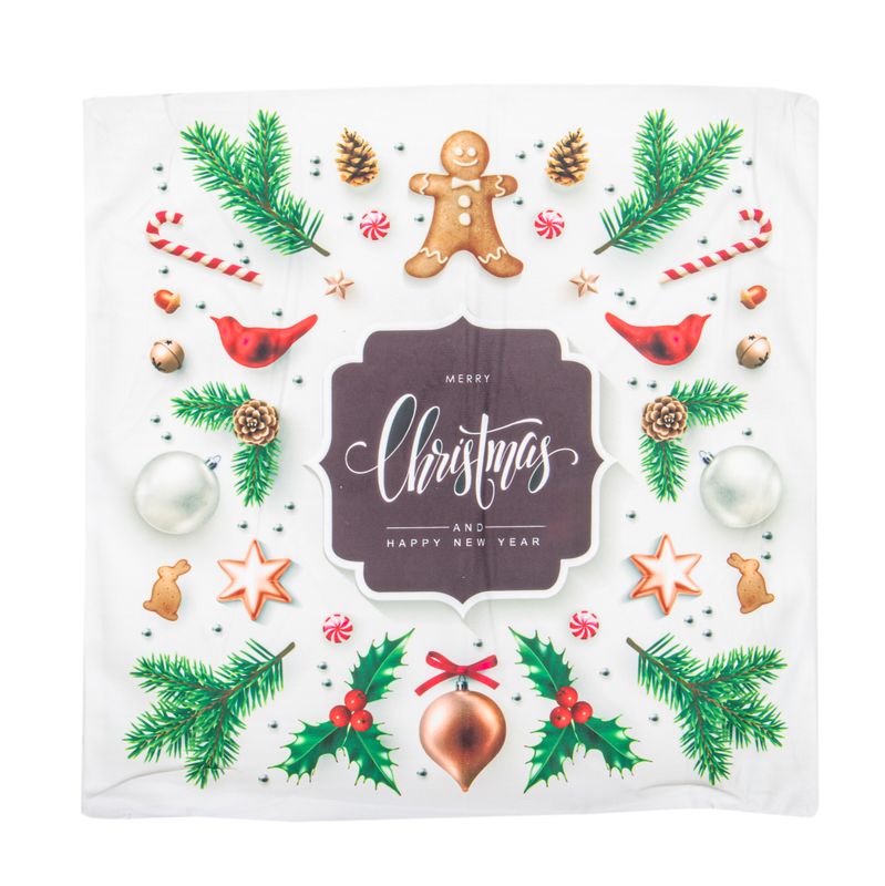 FUNDA DE ALMOHADA NAVIDEÑA 43X43CM CON DISEÑO DE NAVIDEÑO
