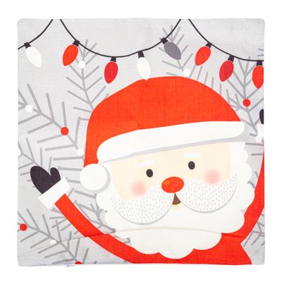 FUNDA DE ALMOHADA NAVIDEÑA 43X43CM PAPÁ NOEL