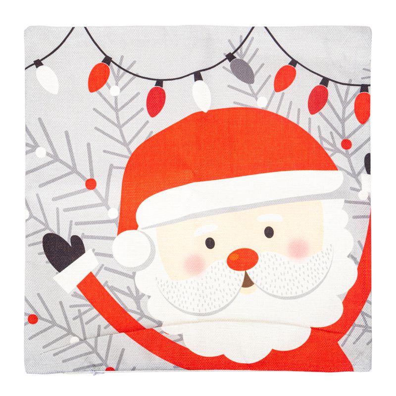 FUNDA DE ALMOHADA NAVIDEÑA 43X43CM PAPÁ NOEL