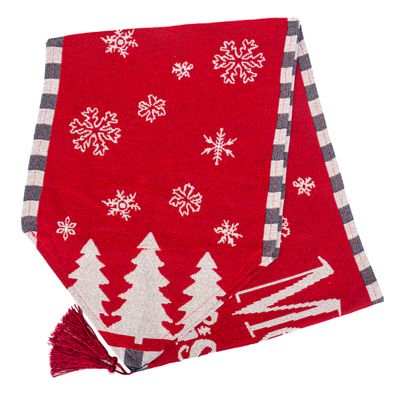 CAMINO DE MESA NAVIDEÑO 170 X 34 CM ESTAMPADO NAVIDEÑO ROJO
