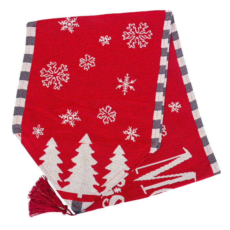 CAMINO DE MESA NAVIDEÑO 170 X 34 CM ESTAMPADO NAVIDEÑO ROJO