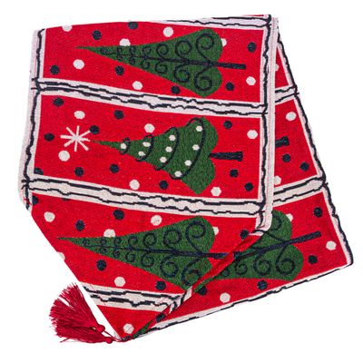 CAMINO DE MESA NAVIDEÑO 170 X 34 CM ESTAMPADO NAVIDEÑO ROJO
