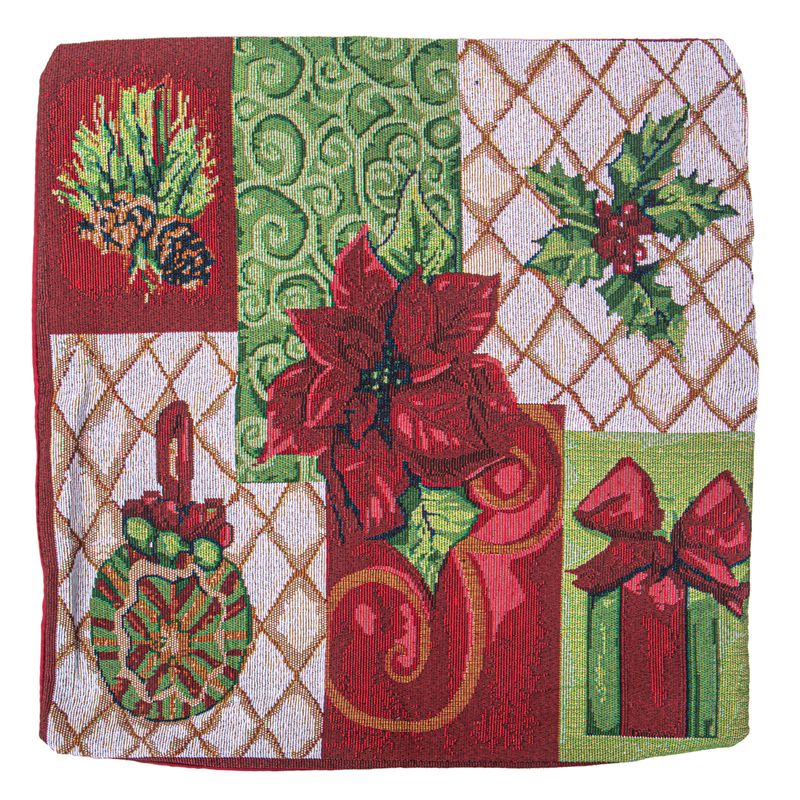 FUNDA DE ALMOHADA NAVIDEÑA 43X43CM CON DISEÑO NAVIDEÑOS