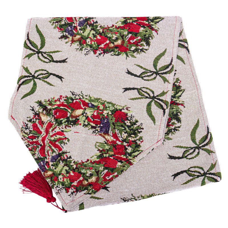 CAMINO DE MESA NAVIDEÑO 170 X 34 CM ESTAMPADO NAVIDEÑO BEIGE