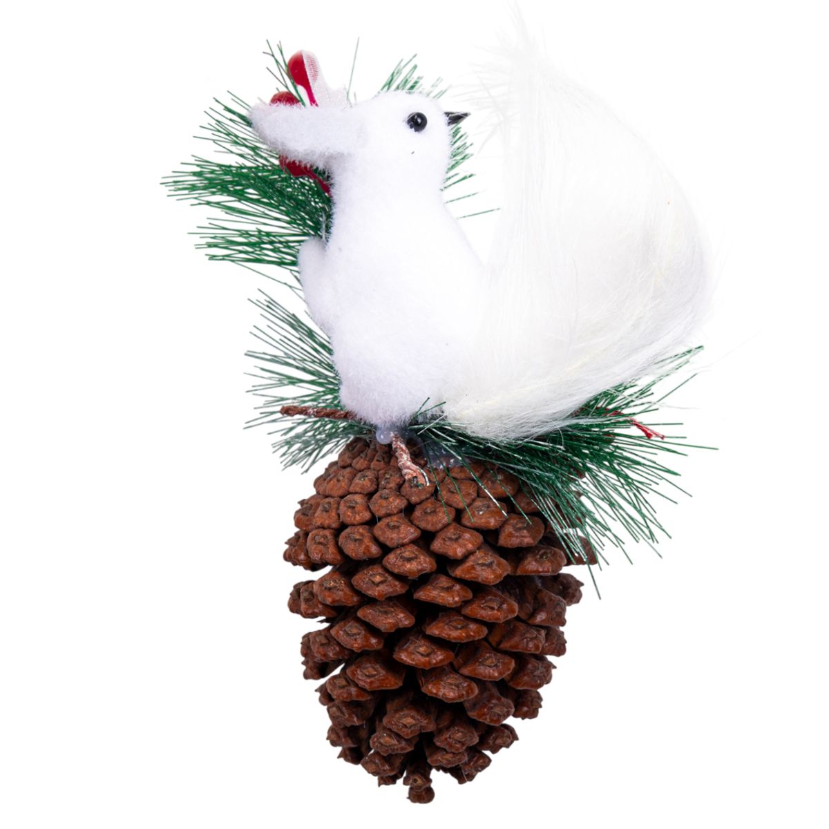 ADORNO NAVIDEÑO PIÑA CON CONEJO BLANCO