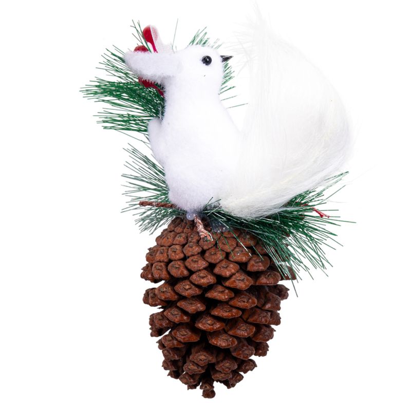 ADORNO NAVIDEÑO PIÑA CON CONEJO BLANCO