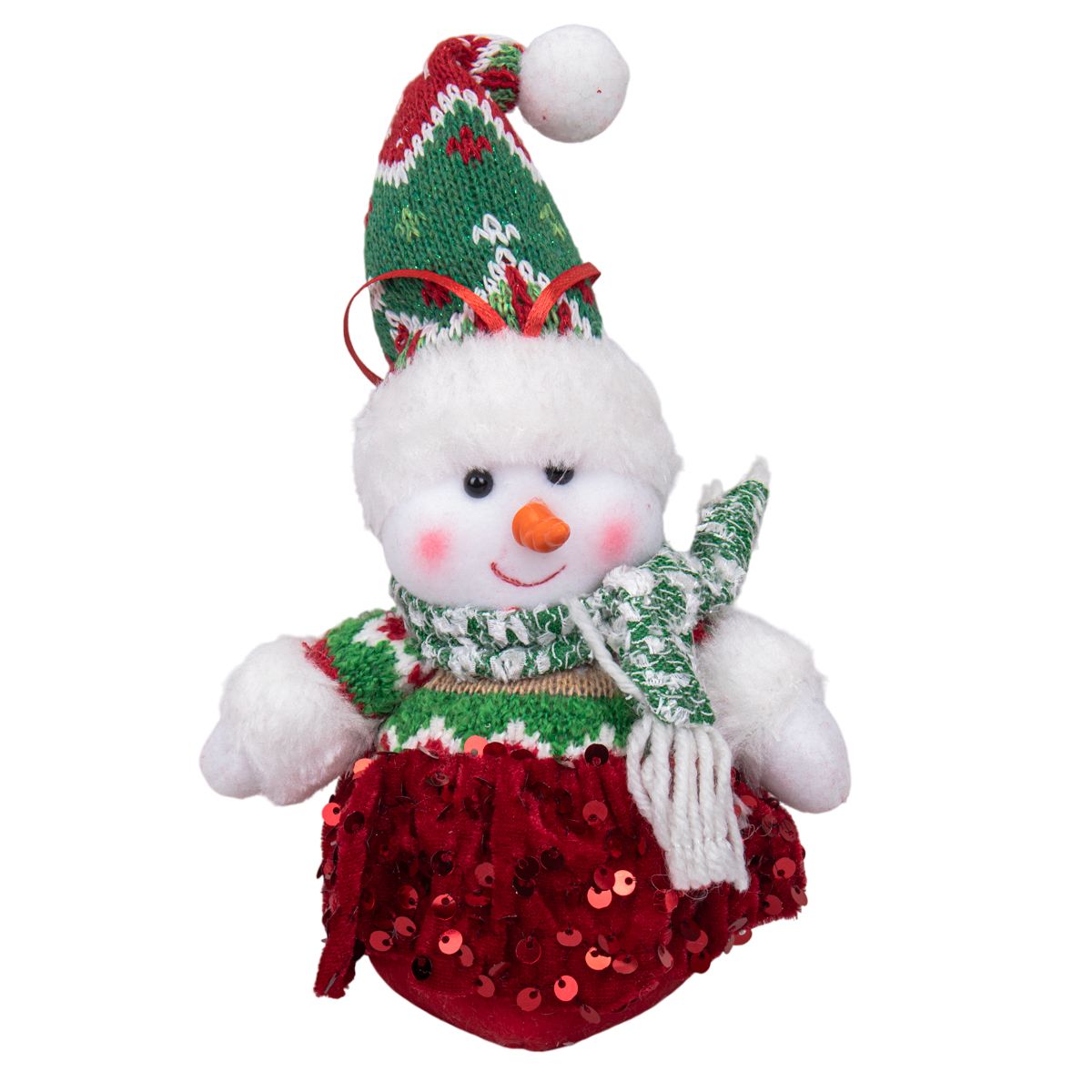 MUÑECO DE NIEVE PELUCHE 17CM - CON ROPA NAVIDEÑA
