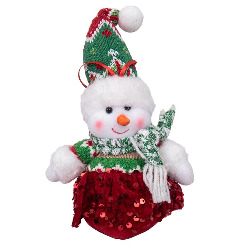 MUÑECO DE NIEVE PELUCHE 17CM - CON ROPA NAVIDEÑA