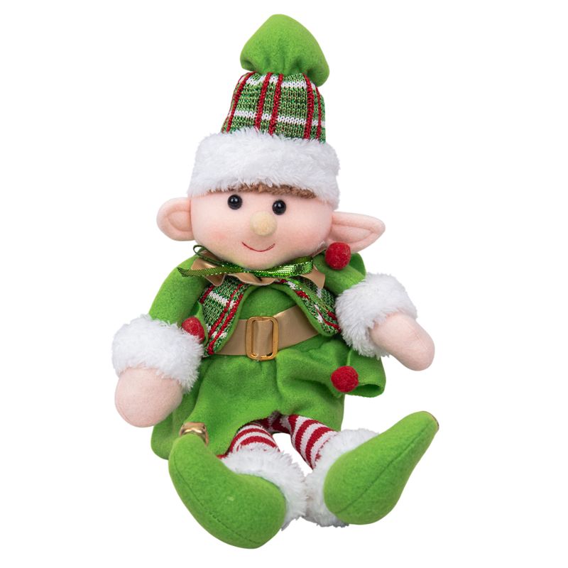 ELFO DE NAVIDAD 38CM - VERDE Y ROJO
