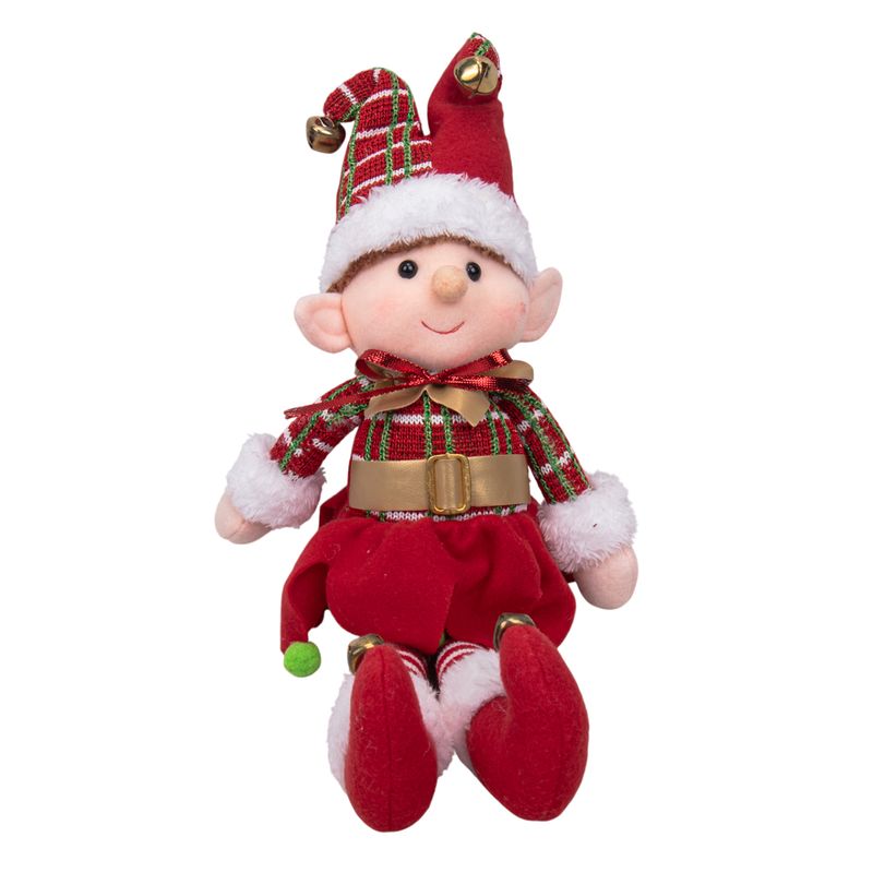 ELFO DE NAVIDAD 38CM - ROJO Y VERDE