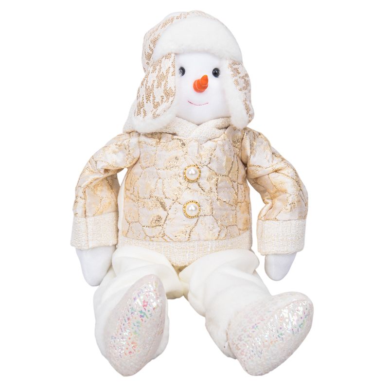 MUÑECO DE NIEVE 33-55CM - DORADO Y BLANCO