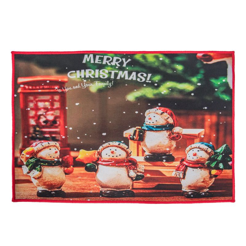 TAPETE NAVIDEÑA DECORATIVA 38X58 CM CON DISEÑO DE MERRY CHRISTMAS