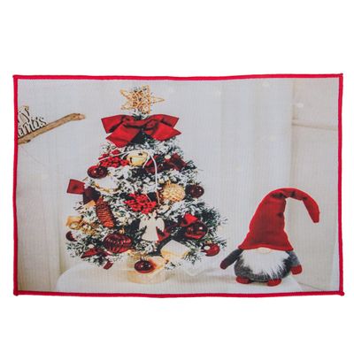 TAPETE NAVIDEÑO DECORATIVO DISEÑO DE ARBOL 40X60CM 