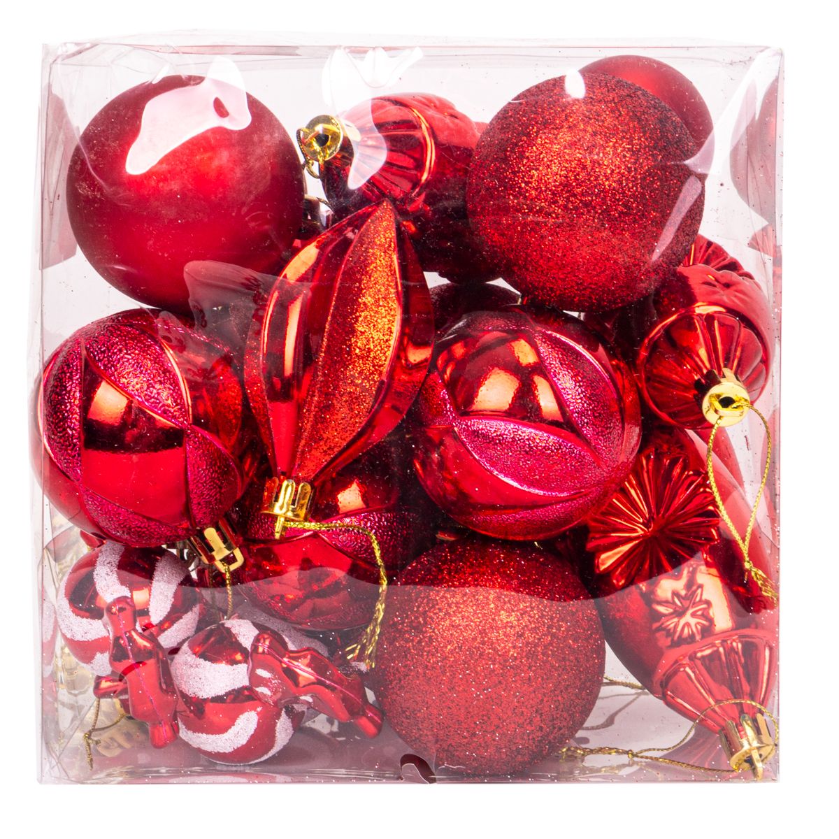 BOLA NAVIDEÑA CON 20 PZS DE 6 CM ROJO 