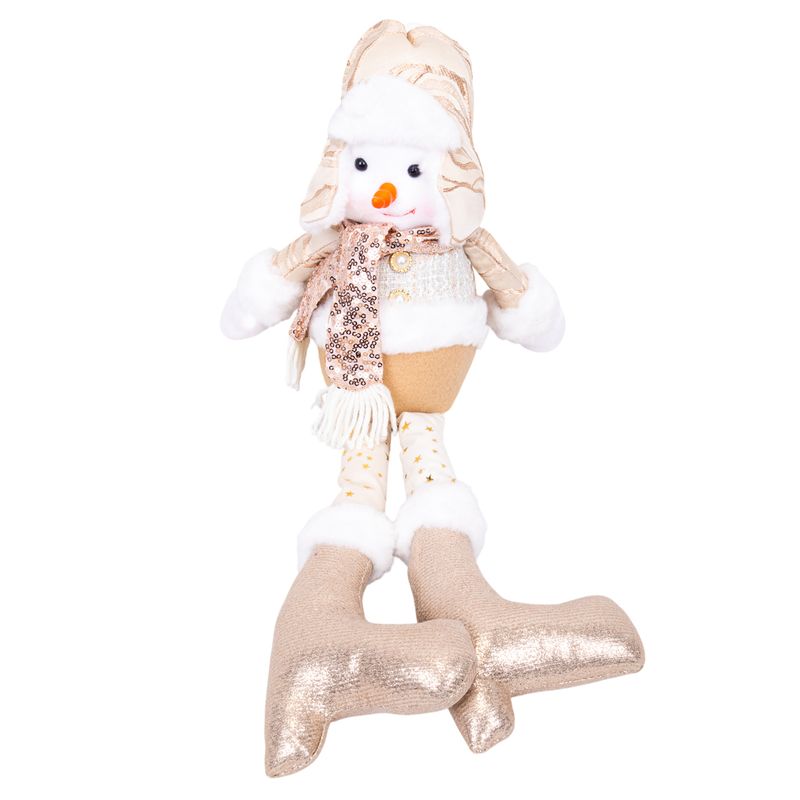 MUÑECO DE NIEVE EXTENSIBLE 30-69CM - DORADO Y BLANCO