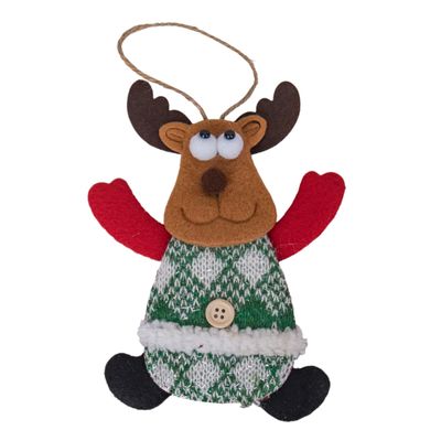 ADORNO COLGANTE MUÑECOS NAVIDEÑO SURTIDOS 11X19 CM VERDE