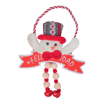 ADORNO COLGANTE NAVIDEÑO CON LETRERO “FELIZ NAVIDAD” DISEÑO SURTIDOS 20X26 CM