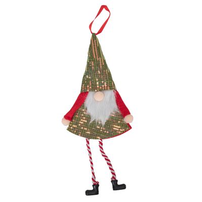 ADORNO COLGANTE NAVIDEÑO DE GNOMO 4 X 14 CM COLORES SURTIDOS 