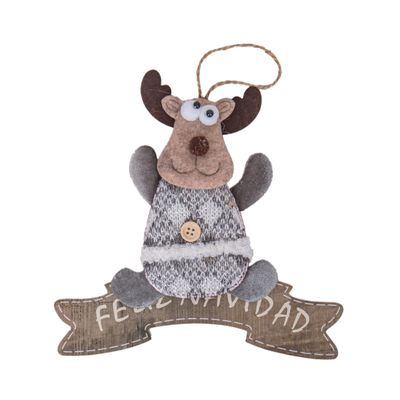 ADORNO COLGANTE NAVIDEÑO CON LETRERO “FELIZ NAVIDAD” DISEÑO SURTIDOS 20X26 CM