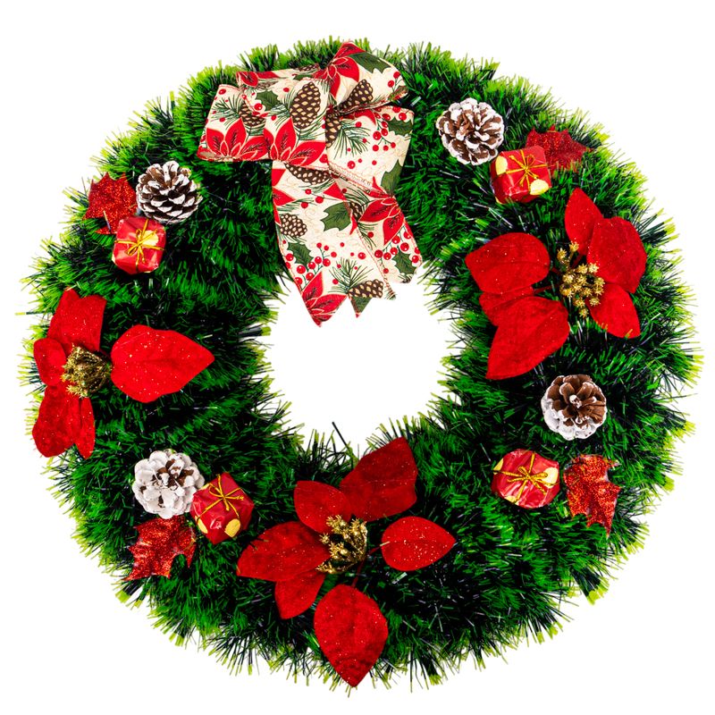 CORONA DE NAVIDAD DECORADA 38CM - CLÁSICA