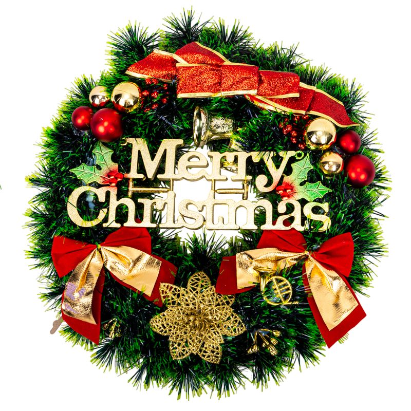 CORONA DE NAVIDAD 38CM - &quot;MERRY CHRISTMAS&quot;
